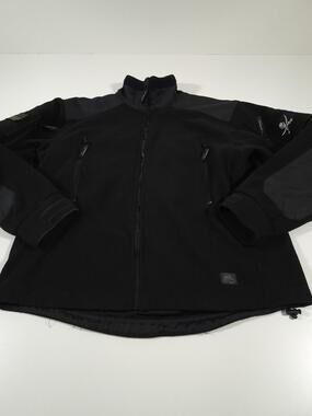 Helikon-Tex Jacket Mens XL Black Fleece Tactical Military Full Zip Skull Flag